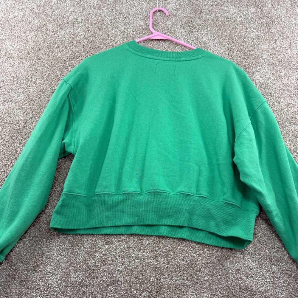 Old Navy Womens Lake Tahoe Cropped Sweatshirt Green M Souvenir Loungewear Casual - Picture 2 of 10